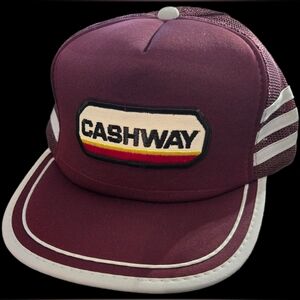🇨🇦 NOS Vintage 80s Cashway Lumber Trucker Hat Deadstock 3-Stripe 🇨🇦